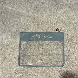 Clear Blue Stitches Pouch